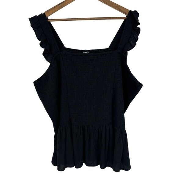 Torrid Peplum Washable Crinkle Gauze Smocked Tank Top Size 5X - Picture 1 of 10